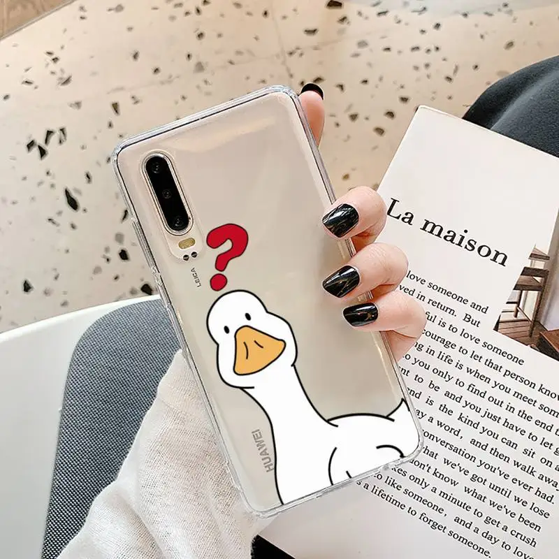 

Funny Creative Animal Duck Phone Cases Transparent for Samsung A71 S9 10 20 HUAWEI p30 40 honor 10i 8x xiaomi note 8 Pro 10t 11