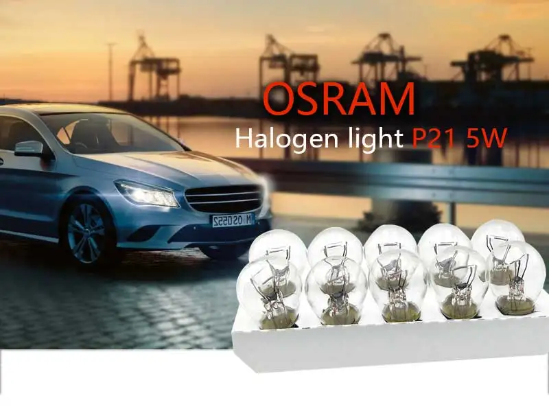 Лампа Ксеноновая OSRAM 12V первоначально 7506 P21W S25 21 Вт Стандартный металлические основания сигнала поворота светильник фонари заднего хода OEM авто лампы стоп сигнала,, 10 шт