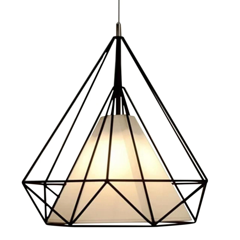 

Pendant Modern Light Black Chandelier Iron Cage Hanging Vintage Led Lamp E27 Loft Industrial Chandelier Dining Room Restaurant B