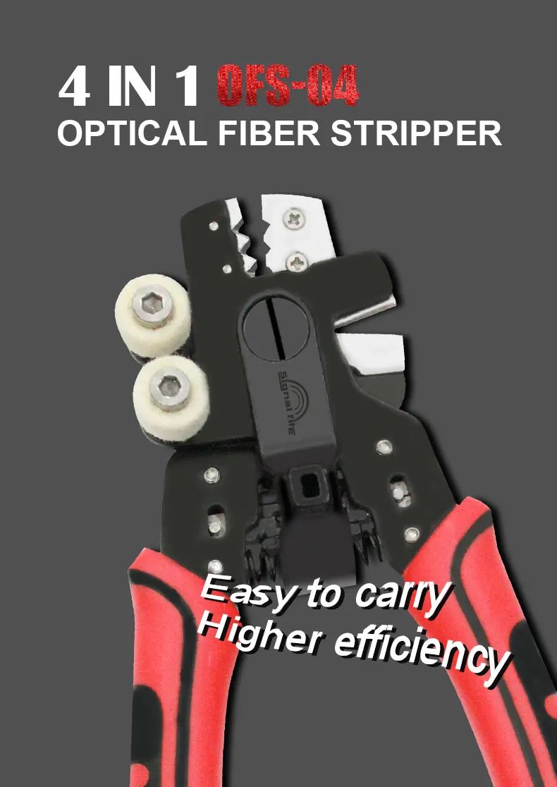 

OFS-04 4 in 1 Multifunctional Optical Fiber Stripper Scissors, 3 Miller Pliers, Leather Wire Stripper Comes with clean cotton