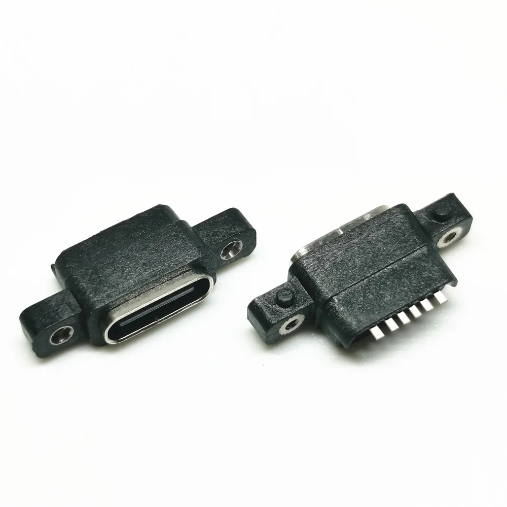 USB 3. 0 Type-C 6-контактный SMD DIP IPX7 водонепроницаемый гнездовой разъем с отверстием для