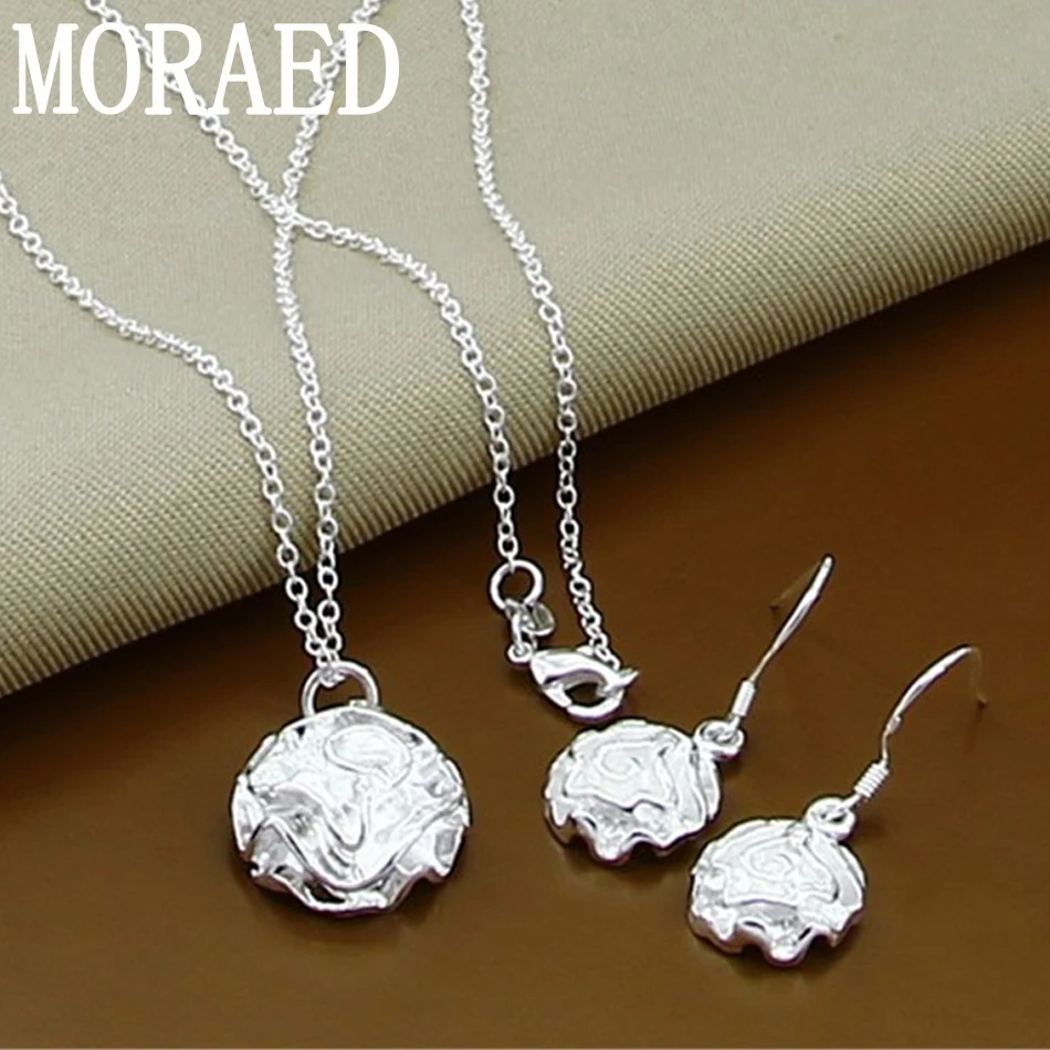 

Wholesale Price 925 Silver Jewelry Elegant Charm Flower Necklace Earrings Set For Woman Fashion Gift