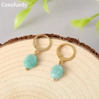coeufuedy natural amazonite drop earrings for women jewelry natural stone charm fashion jewelry new