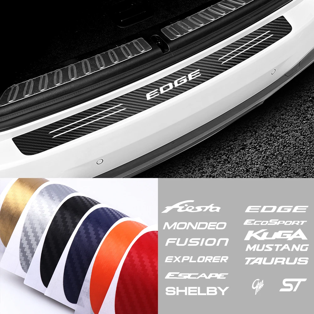 

Universal Trunk Guard Plate Sticker Car Rear Bumper Trim Protect Decal For Ford Focus 2 3 Mustang Ranger Fusion Mondeo mk4