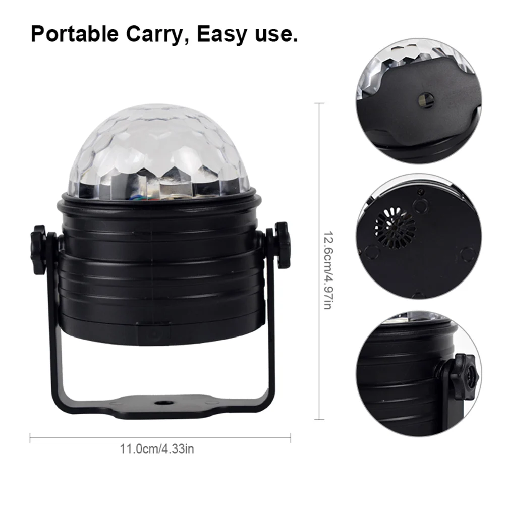 

6 Colors Crystal Magic Ball Stage Lighting Effect Laser Lamps Voice Control US/EU Plug Starry Sky Projection Lights