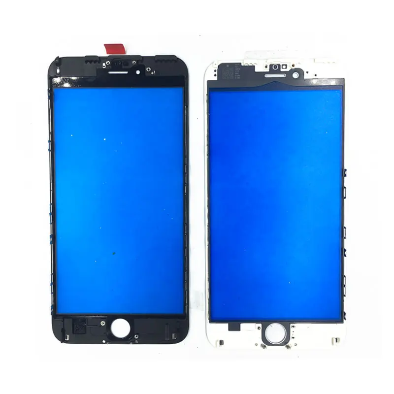 100% Оригинальное переднее внешнее стекло с рамкой для iPhone 6g 6s 6 Plus 7 7Plus Запасные части для замены сенсорной панели и средней рамки.