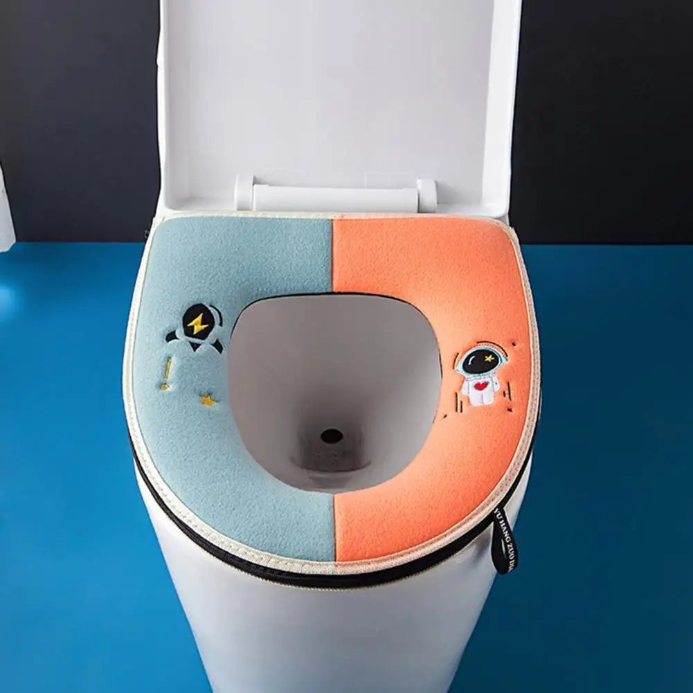 

Useful Toilet Seat Cover Comfortable Anti-slip Seat Cushion Comfy Soft Fabric Toilet Pad for Indoor Toilet Pad