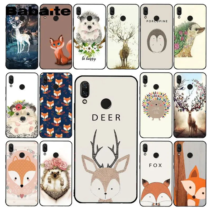 Чехол для телефона Babaite с милым оленем мультяшными животными лисой ежиком Xiaomi