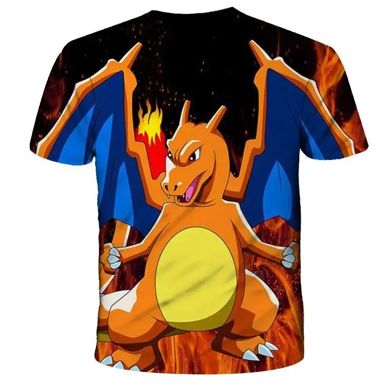 

Boys Girls Summer Pikachu 3D Printed Anime T Shirt Pokemon Children Animation Harajuku Fashion Short Sleeved Casual T shirt