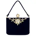Кошелек YYW, Женский вечерний клатч, с золотыми кристаллами и цветами, вечерняя сумочка со стразами
