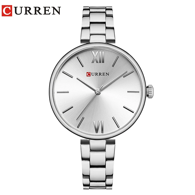 silver CURREN новые роскошные повседневные аналоговые кварцевые часы женские наручные часы модные часы женские часы Relogio Feminino reloj mujer - Цвет: silver