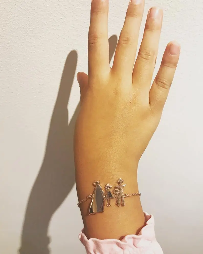 Изготовленный На Заказ детский браслет для рисования серебряная с золотом цепь