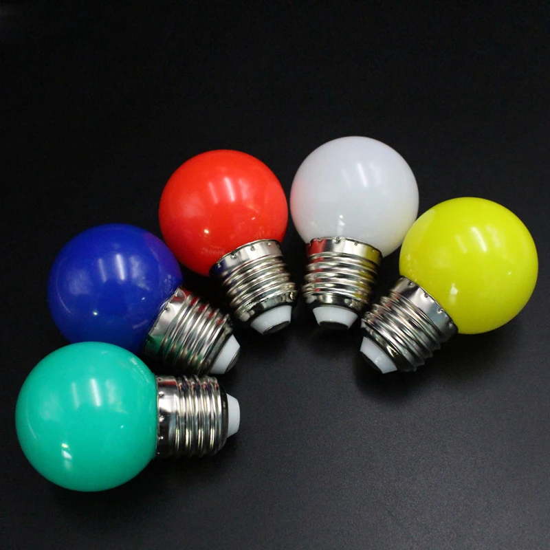 

E27 Led Bulbs - E27 1w Pe Frosted Led Globe Colorful White/Red/Green/Blue/Ylellow Lamp 220v -1PCs