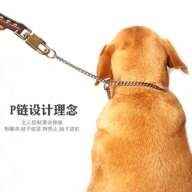 

dog chain collar stainless Silver Cuban Link Dog Slip Chain Choke Collar Steel Strong Slip Dog Collars for Pet
