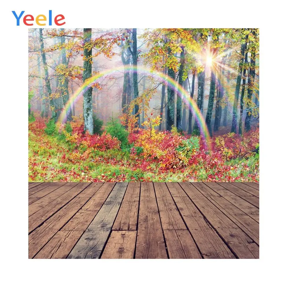 

Yeele Landscape Photocall Forest Rainbow Wood Bridge Photography Backdrop Personalized Photographic Backgrounds For Photo Studio
