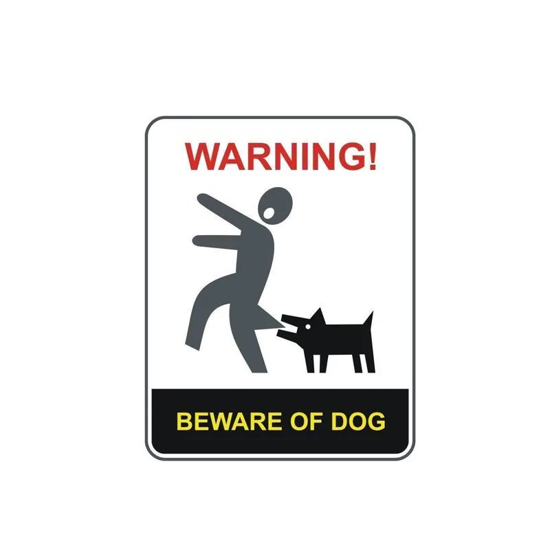 

15cm*12cm Beware of Dogs Warning Car Sticker Vinyl Sunscreen Car Window Car Styling Accessories Decorative Waterproof PVC