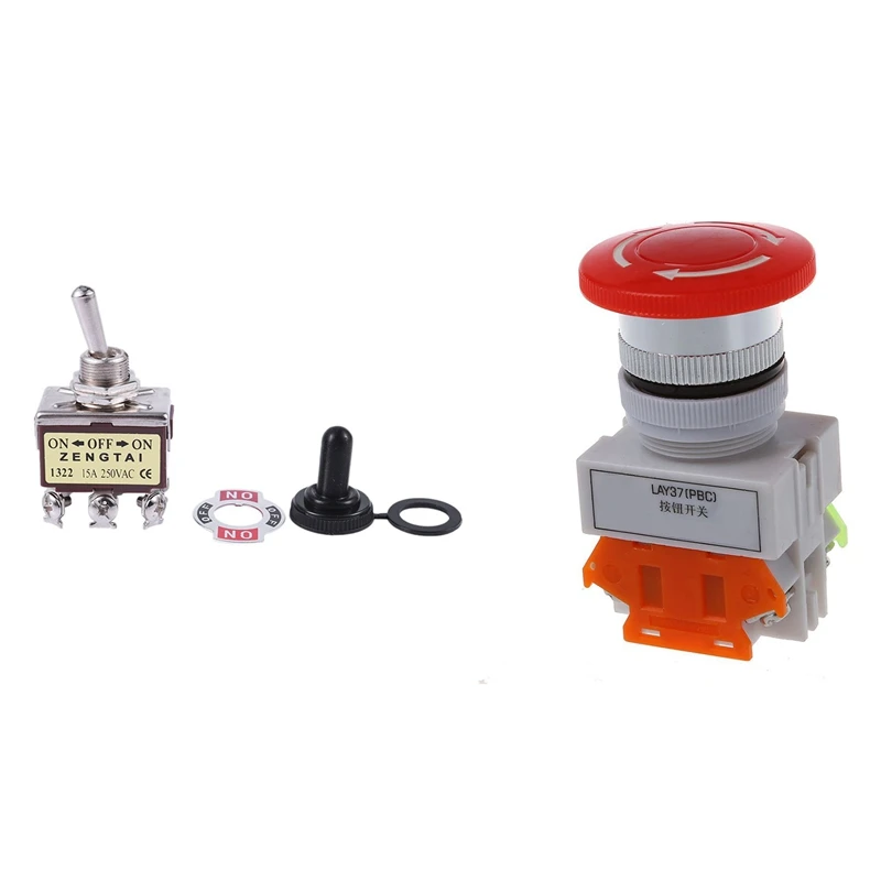 

AC 250V 15A 6 Pin DPDT On/Off/On 3 Position Mini Toggle Switch With 600V 10A Off Switch Emergency Switch