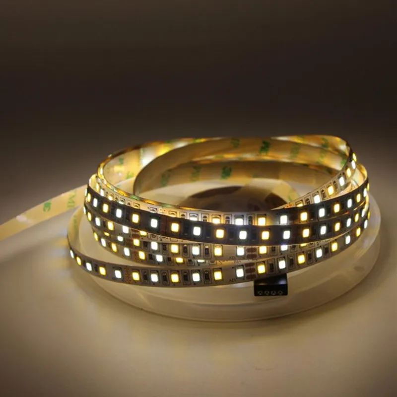 

5M Dual Color 2835 CCT Dimmable LED Strip Light 180 leds 120 leds 12V 24v WW CW Color Temperature Adjustable Flexible LED Tape