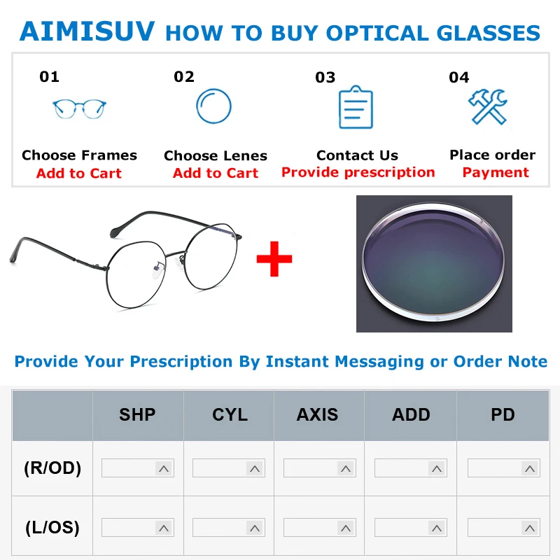 aimisuv anti blue light blocking clear optical single vision lens 1 56 1 61 1 67 degree spectacle lens myopia hyperopia presbyop free global shipping