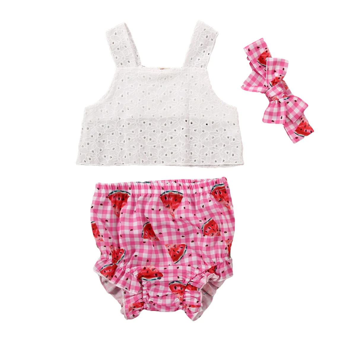 Летняя одежда для малышей комплект из 3 предметов новорожденных девочек топ без