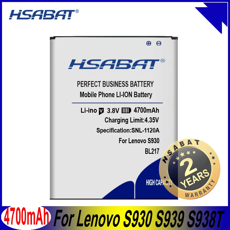 Аккумулятор HSABAT 4700 мАч BL217 для Lenovo S930 S939 S938t|battery for lenovo|battery forbattery lenovo s930 |