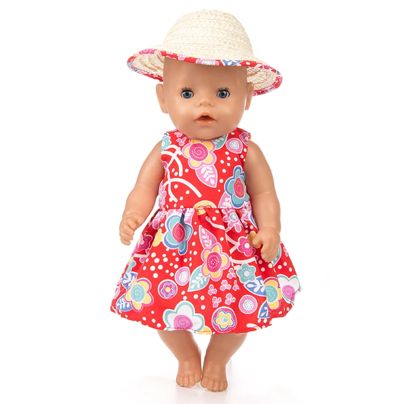 

New Floral Dress Doll Clothes Fit For 43cm baby Doll clothes reborn Doll Accessories