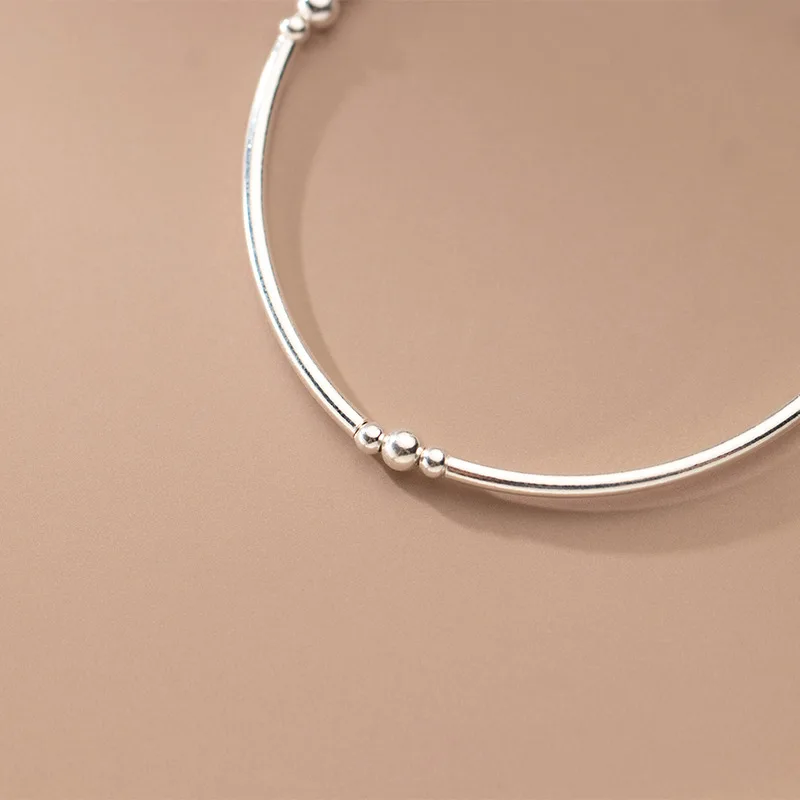 MEETSOFT Lovely 925 Sterling Silver Bell Triangle Elastic Rope Bracelets for Women Fine Jewelry Match Charms Gift Drop Shipping | Украшения