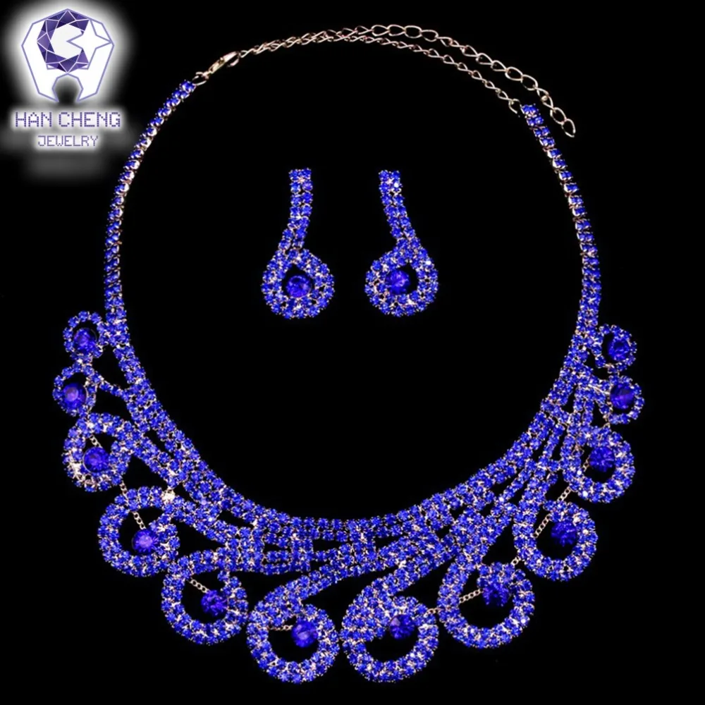 HanCheng новинка роскошные свадебные украшения стразы кристалл кулон ожерелье
