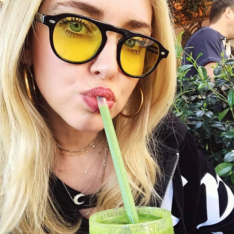 WHO CUTIE модные круглые солнцезащитные очки винтажные мужские и женские брендовые