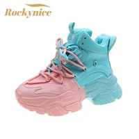 high top sneakers women vulcanized shoes winter warm fur thick sole shoes trainers platform women mixed colors chunky sneakers