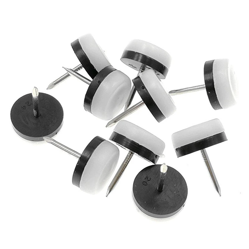 40Pcs Thickened Furniture Glide Nail-On Nylon Slider Pad Floor Protector for Wooden Leg Feet Of Chair Table Sofa(18Mm or 0.7Inch |