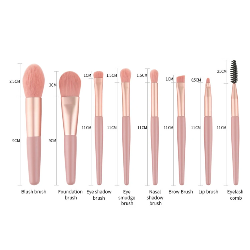 8Pcs/Set Pink Makeup Brushes Set Eye Shadow Eyeliner Eyebrow Blush Power Facial Blending Brush Face BrushesCosmetic Tools | Красота и