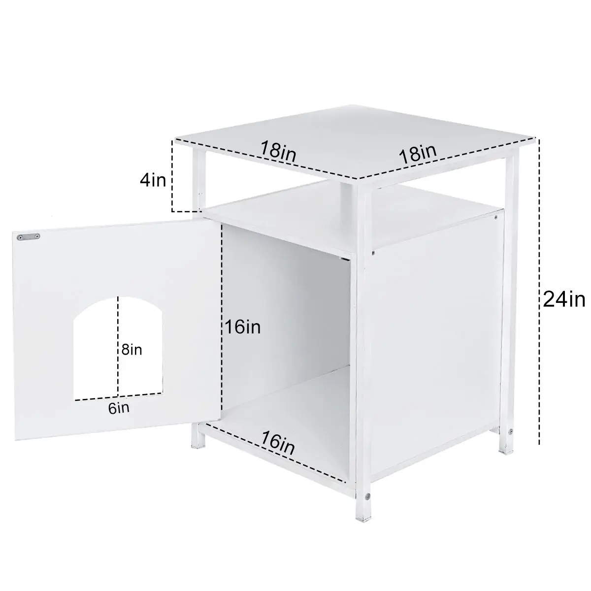 

18x18x24in Nightstand Pet Cat House Decorative Cat Home Nightstand Litter Box Furniture Enclosure Indoor Pet Crate Cat Washroom