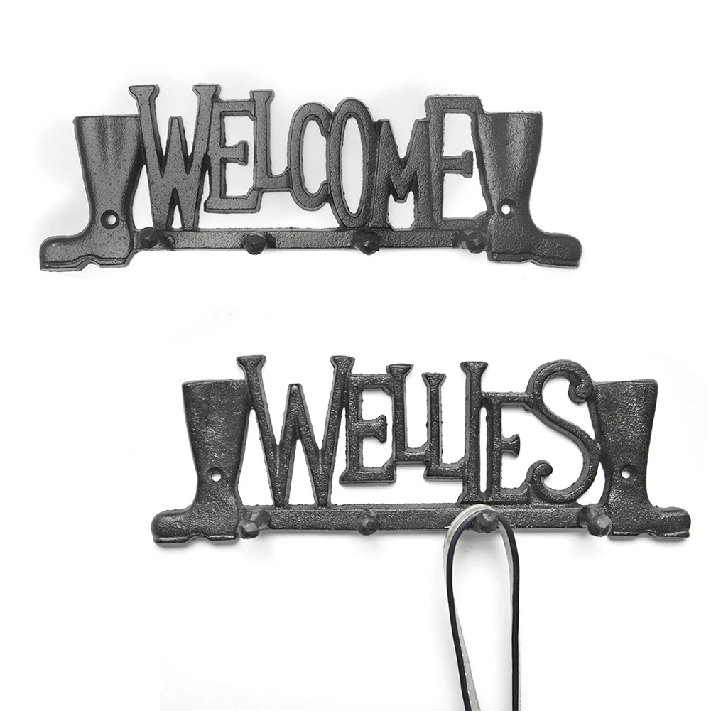 

2pcs Rustic Clothes Hanger Vintage Wall Mounted Bathroom For Scarf Bag Coat Hook Home Decor Entryway Cast Iron Storage Rack