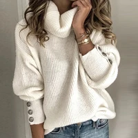 winter casual turtleneck sweater women warm knitted sweater long sleeve pullover tops casual rivet sleeve jumper pull female 5xl