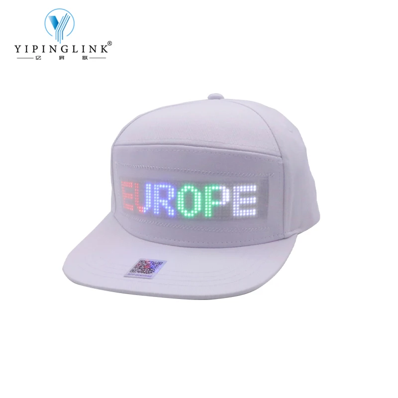 Bluetooth programmable scrolling LED moving text cap with display global language rechargeable RGB message DIY hat | Освещение