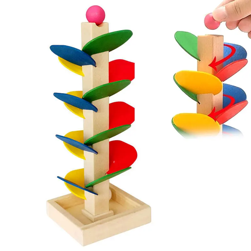 

Kids Children DIY Mini Wooden Tree Tower Ball Beads Run Game Educational Toy Colorful AN88