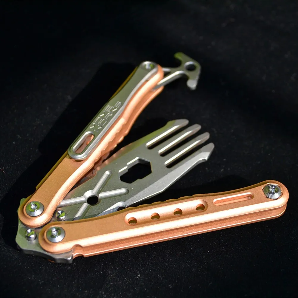 Bronze Handle Titanium Fork EDC Camping Multi Tool MOYE Works Baly Version2 | Outdoor Tableware