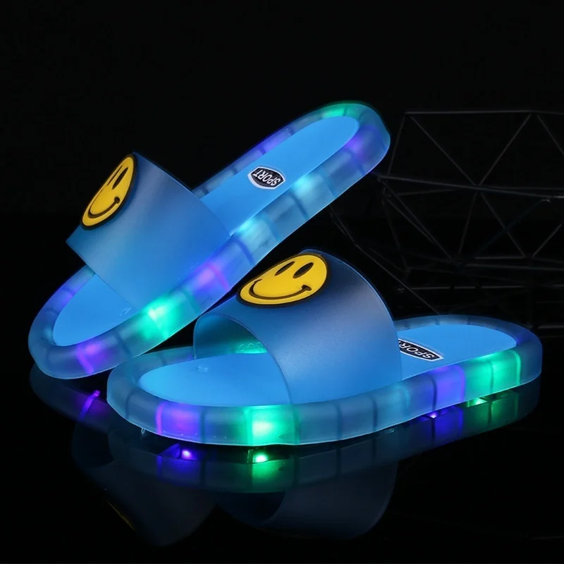 

Sale Light Up Shoes for Kids LED Shoes Luminous Slide Sandals Non-Slip Summer Beach Water Shoes Flip Flops For Kids