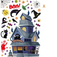 removable halloween wall stickers horror grim reaper witch pumpkin window stickers for halloween party home bar floor wall decal
