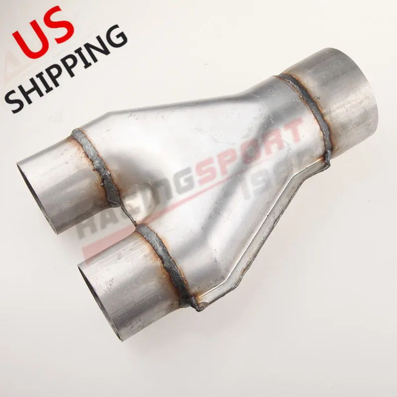 

2.5" Dual 2.5" Single Aluminized Steel Custom Exhaust Stamped Y-Pipe Adapter U.S