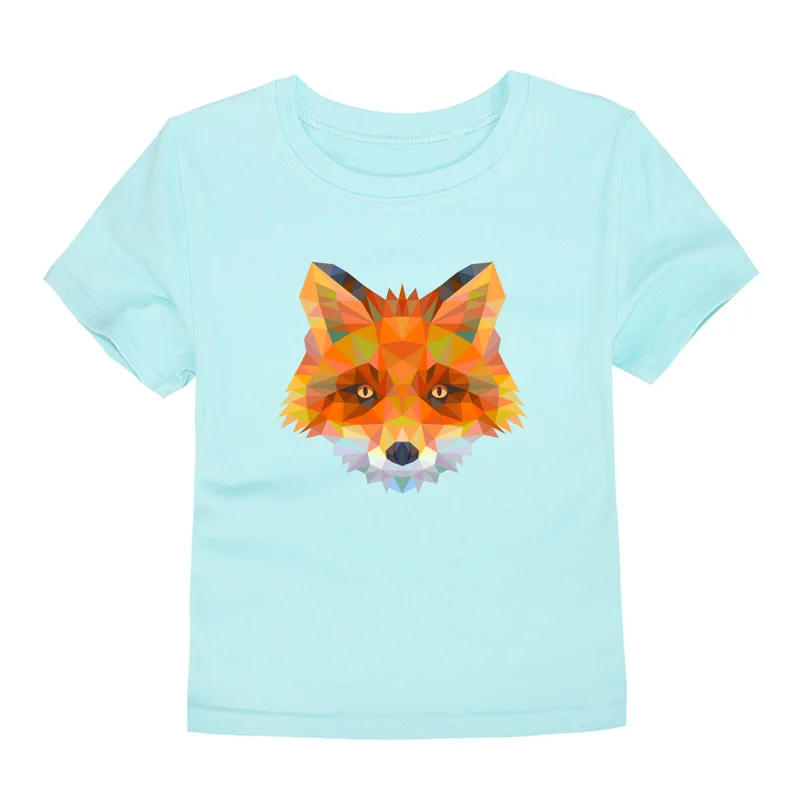 Детская Хлопковая футболка с 3D-принтом лисы летняя для мальчиков рубашки детская