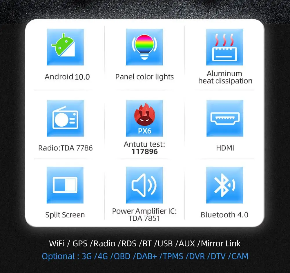 Автомобильный dvd-проигрыватель для Ford Focus 2006-2011 4G + 64G 1 din Android 10 gps-навигация Wi-Fi