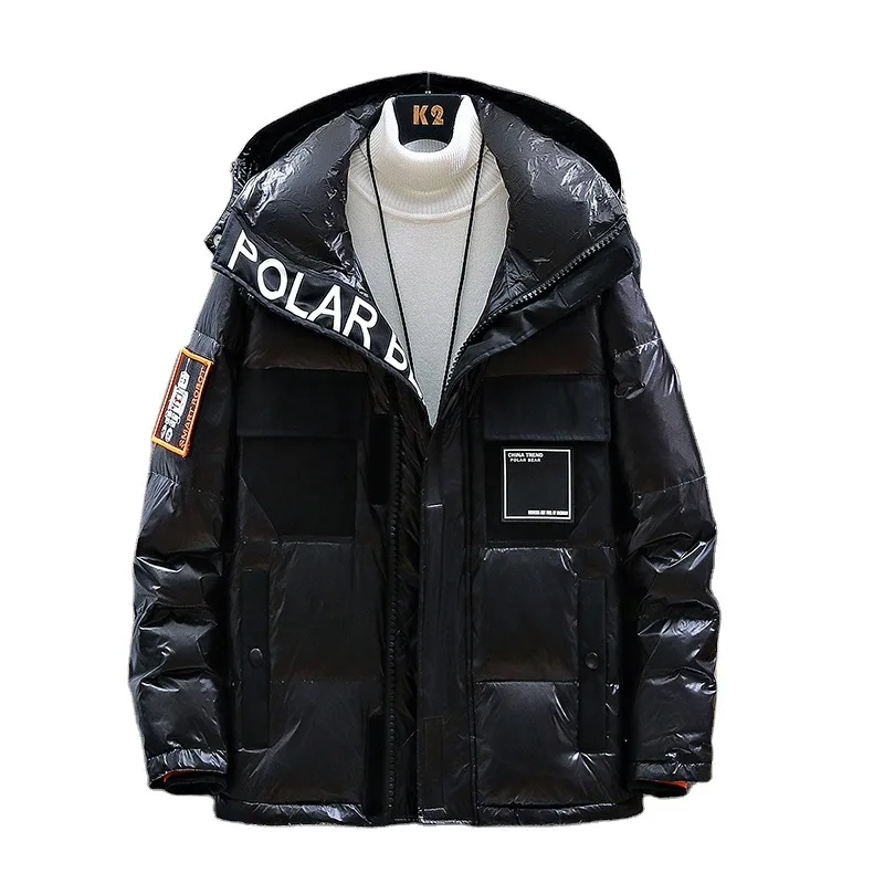 

-20 Degrees Winter New Men's Down Jacket 90% White Duck Down Coat Removable Hat Hood Warm Zipper Coat Shiny Down Parka Outwear