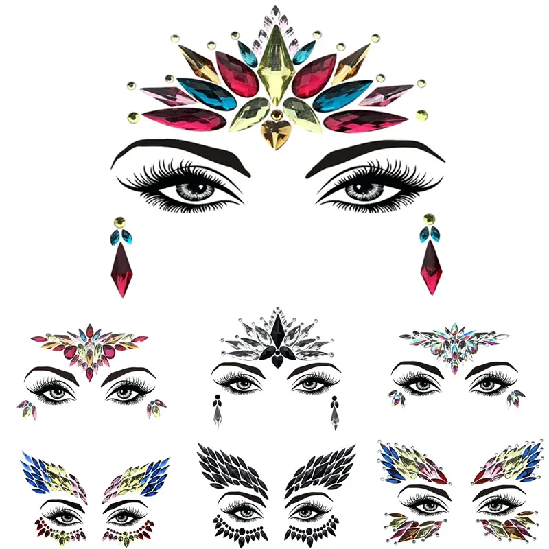 1 лист хрустальные 3d наклейки для лица и глаз|Наборы макияжа| |