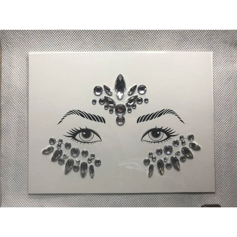 Временные блестящие тату-наклейки со стразами украшения для лица драгоценные