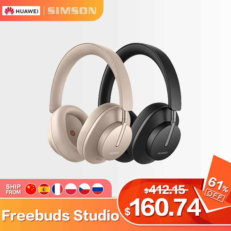 

Huawei Freebuds Studio Global Version Bluetooth Audiophile Headphones Wireless TWS HI-FI ANC Type C Gaming Headset with