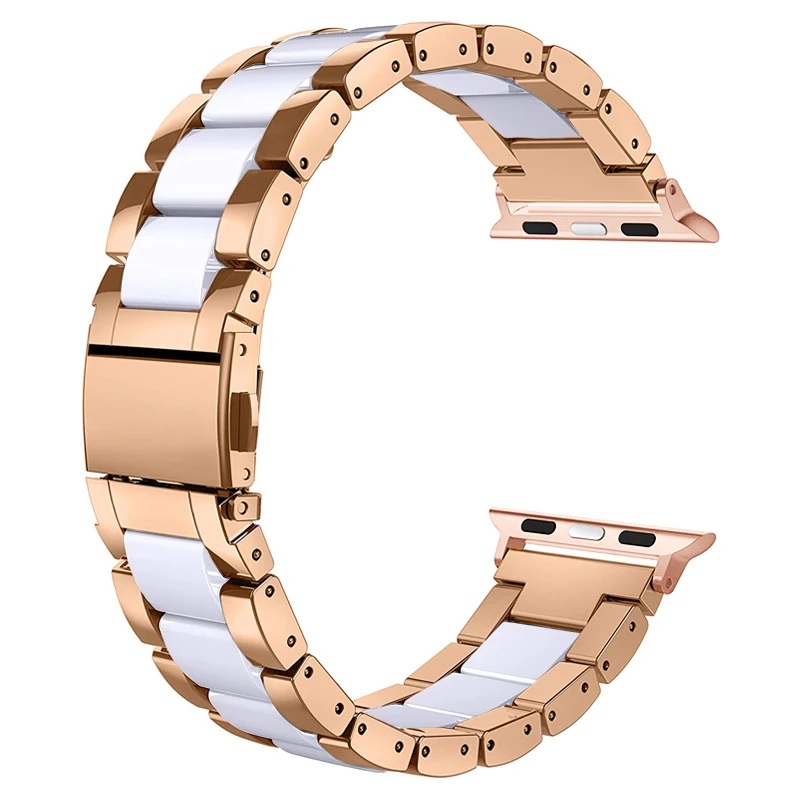 

ceramics watch accessories for apple watch band 42mm 38mm 44mm 40mm iwatch strap series 5/4/3/2/1 316L stainless steel bracelet