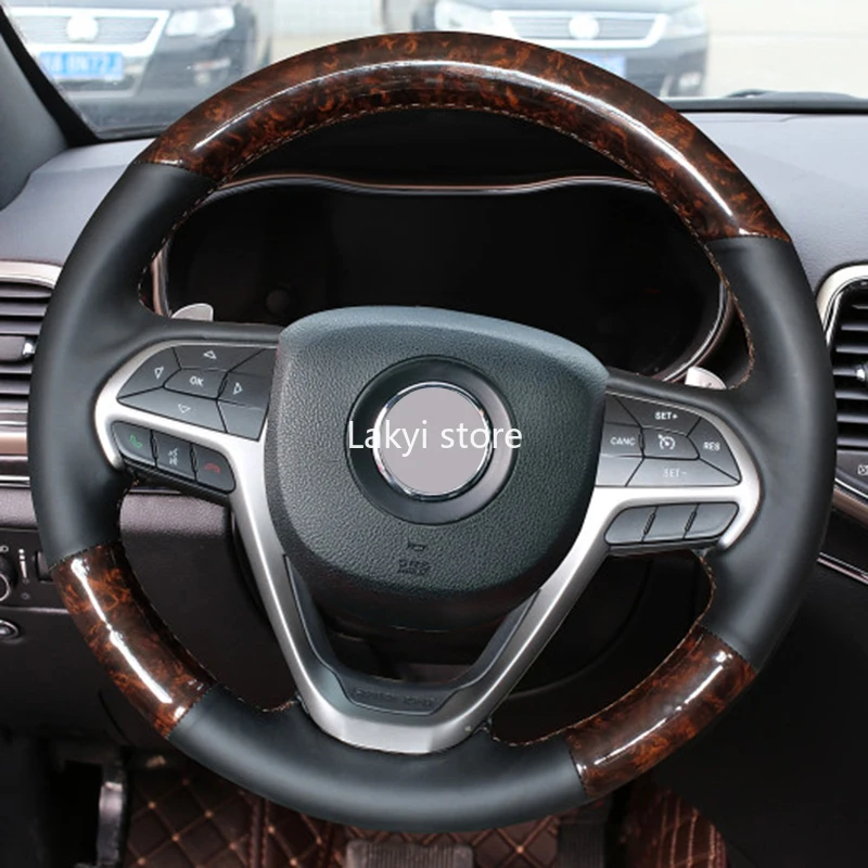 

DIY Hand Stitch Faux Feather Car Steering Wheel Cover for Jeep Compass Cherokee Grand Cherokee Commander Patriot Wrangler