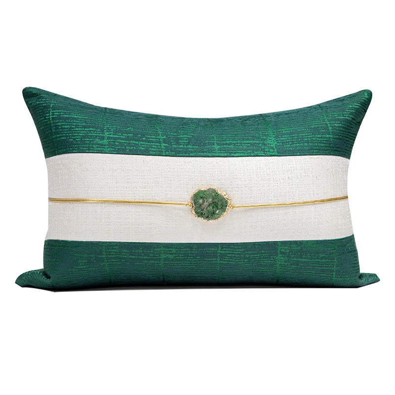 

Solid Green Gem Cushion Cover Home Decorative Waist Pillow Sofa Car Chair Cushions Light Luxury Pillow Cover